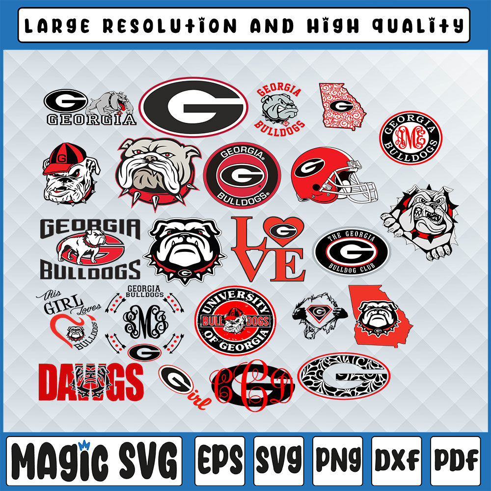 Ga Bulldogs Classic Logo Svg, Uga Logo, College Football Svg, Football ...