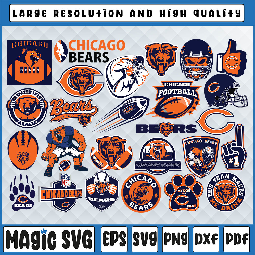 Chicago Bears SVG clipart Cutting Files football baseball Basketball soccer  964s