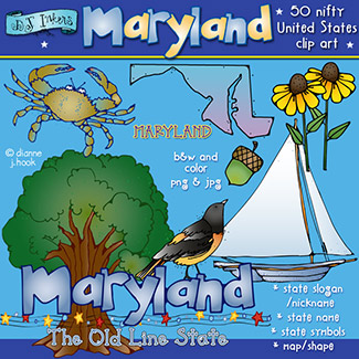 Maryland Waving Flag Clip Art