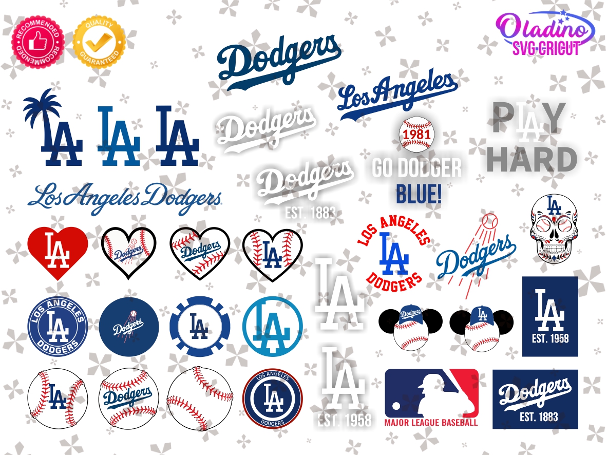 Hello Kitty Vector LA Baseball Dodgers Logo SVG