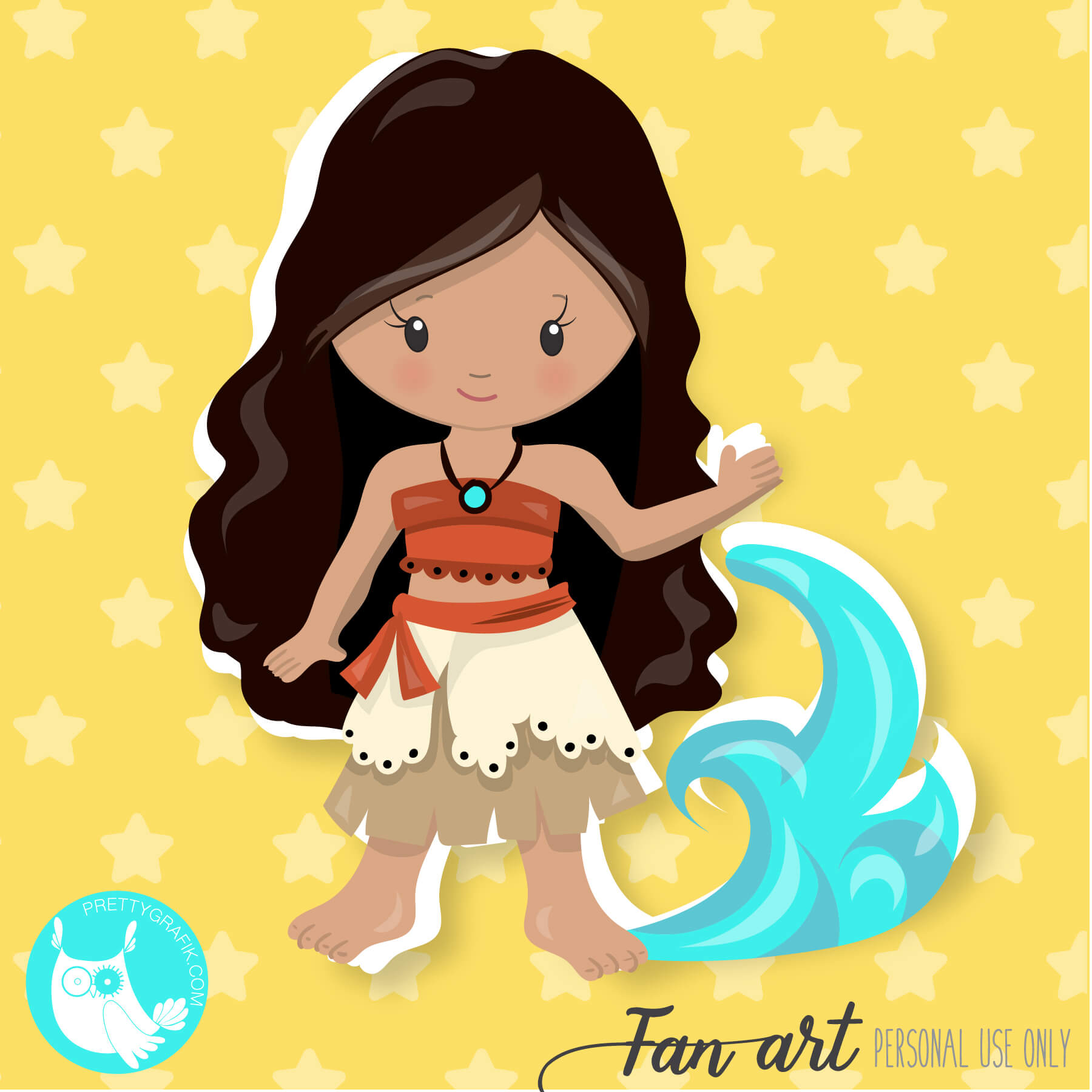 Moana Fan Art - Cute Chibi Illustration for Personal Use