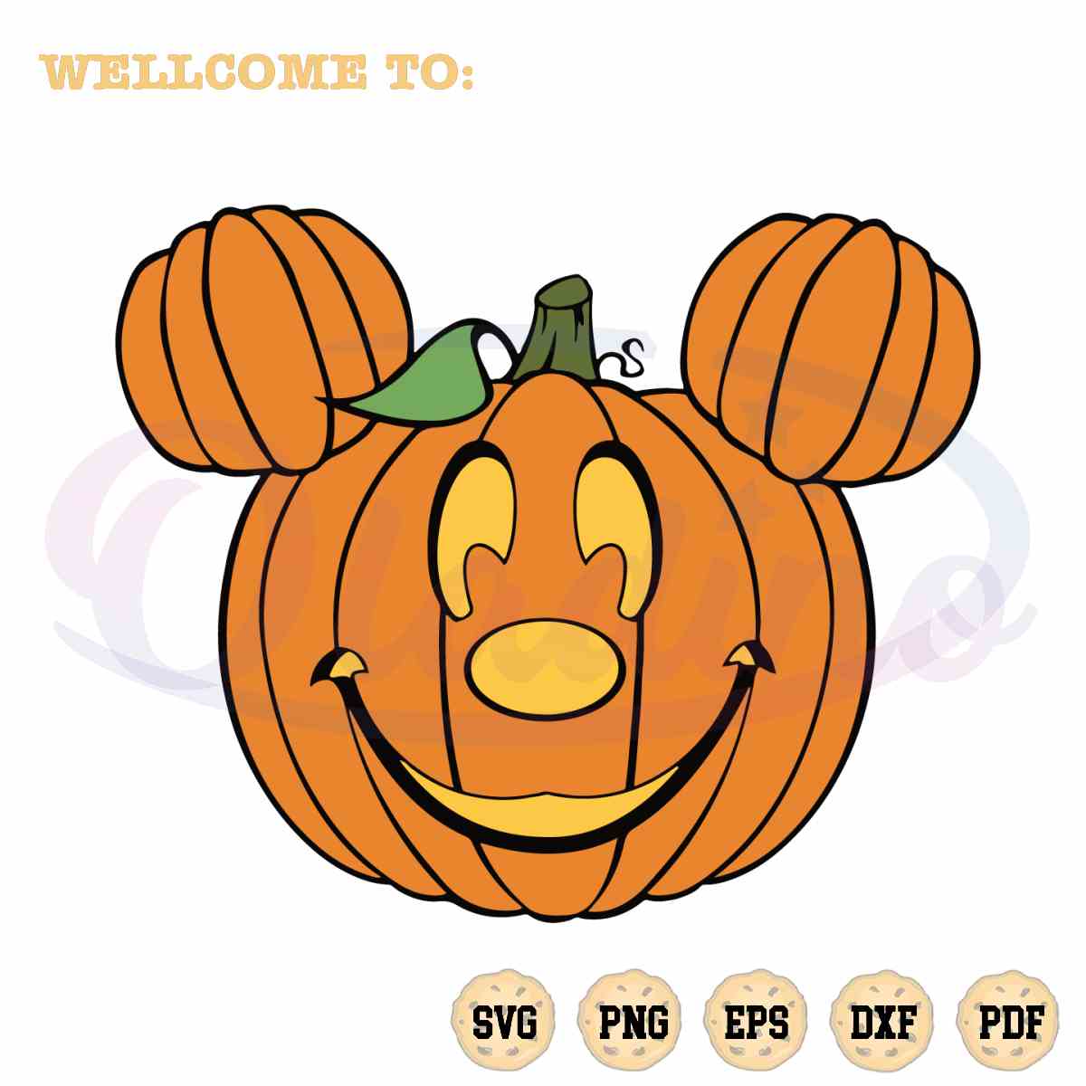 Mickey Pumpkin Happy Halloween SVG Graphic Designs Files Clip Art Library