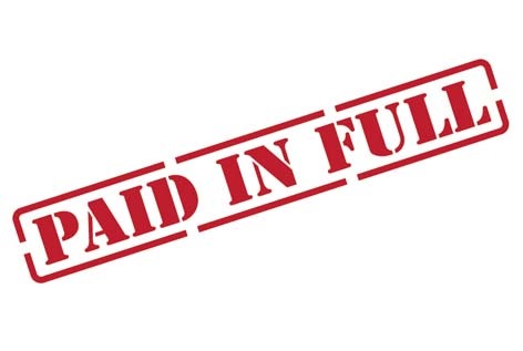 Red "PAID IN FULL" stamp on white background, indicating complete payment settlement.
