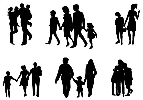 Family Silhouettes - Clip Art Library