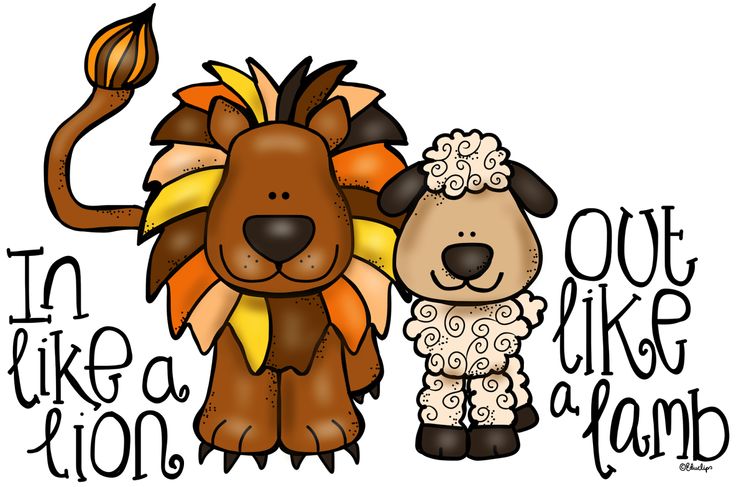 In Like a Lion, Out Like a Lamb - Seasonal Weather Saying Illustration