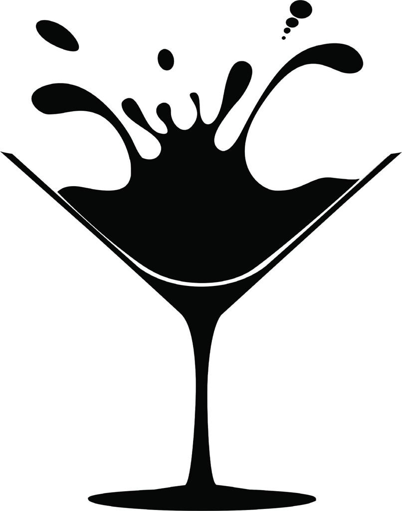 Martini Glass Splash - Elegant Cocktail Illustration for Bars & Events