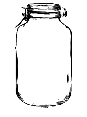 Clear glass preserving jar with metal clamp lid, empty and ready for canning or storage.
