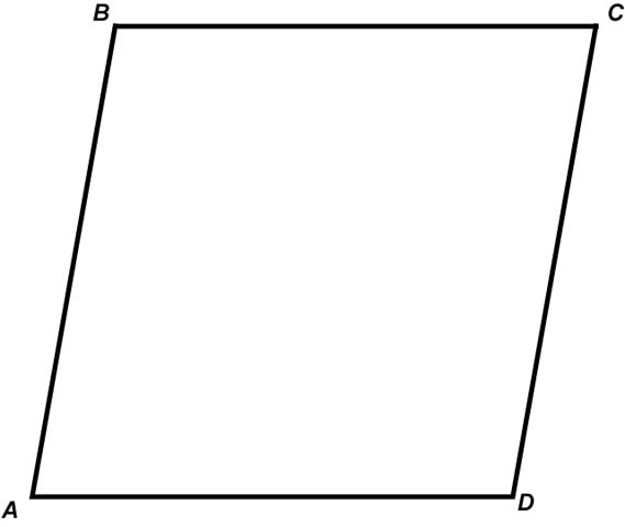 Parallelogram Geometry Diagram - Labeled Quadrilateral for Math Education