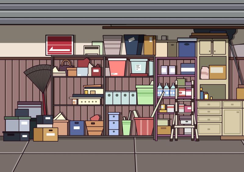 Cluttered Garage stock vector. Illustration of clipart - 17589562