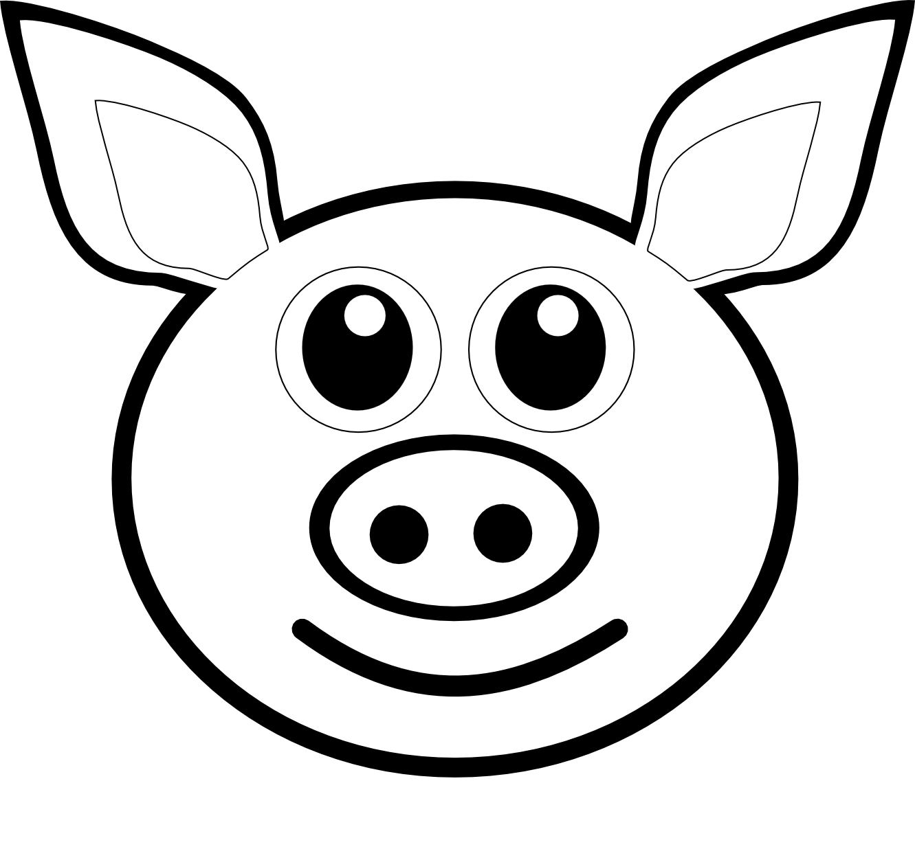 pig black and white