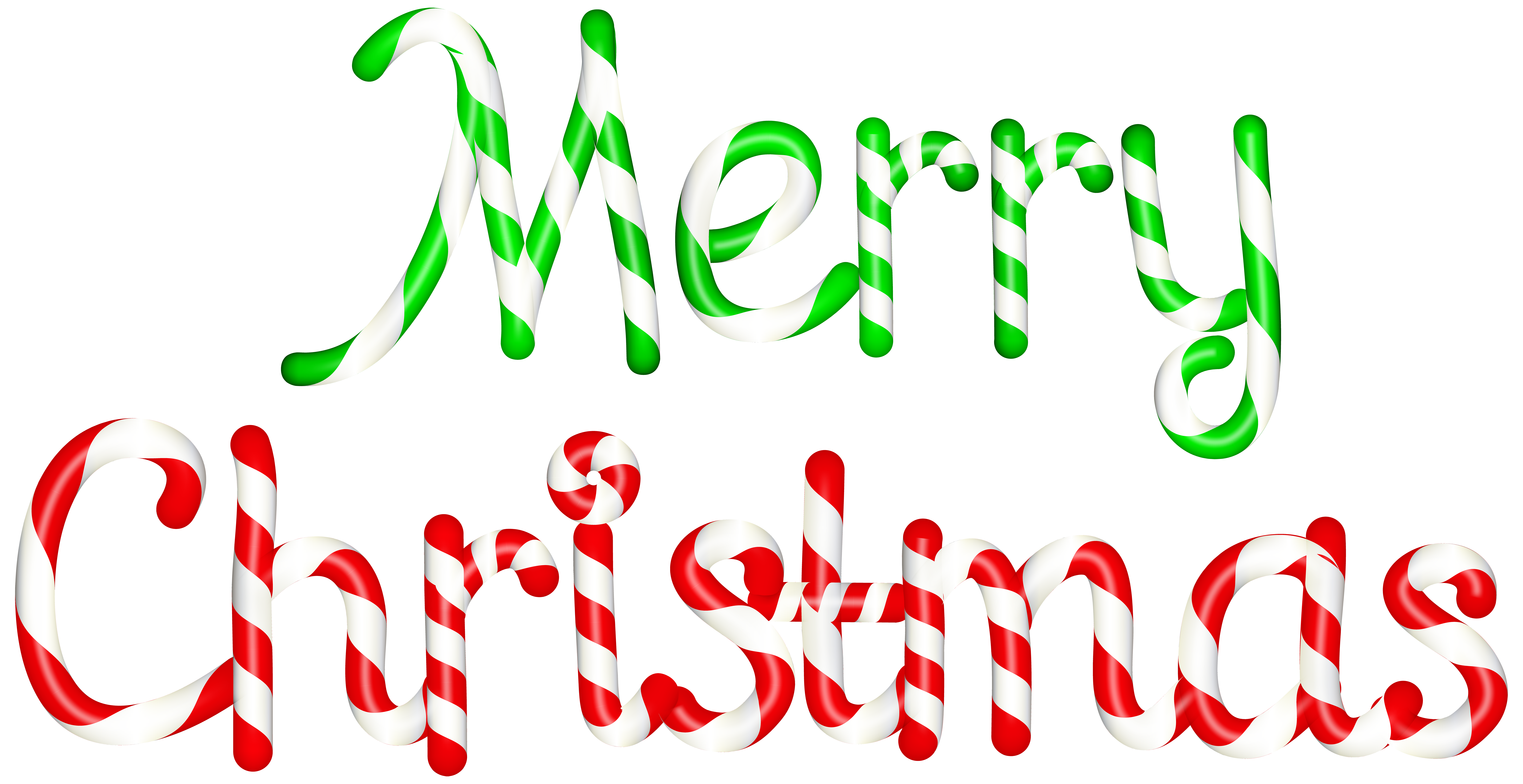 Merry Christmas Candy Cane Typography - Holiday Greeting Image