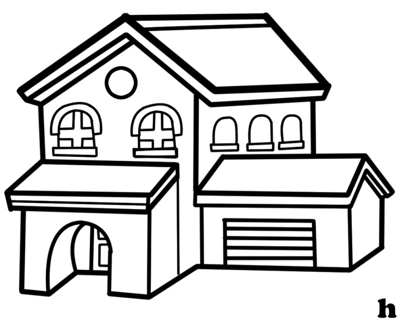 Printable House Coloring Page for Kids - Free Download