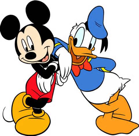 Mickey Mouse and Donald Duck - Classic Disney Duo Illustration