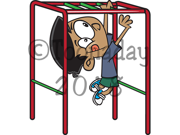 Kids Playing on Monkey Bars - Fun Playground Activity Illustration