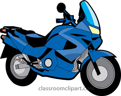 Blue Motorcycle Clipart for Educational and Design Use