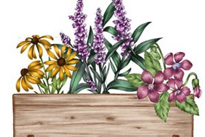 Vibrant Wildflower Garden Illustration - Botanical Art for Home & Garden