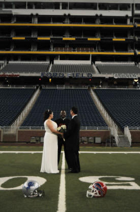 Intimate Wedding Ceremony at Ford Field Stadium - Unique Venue Inspiration