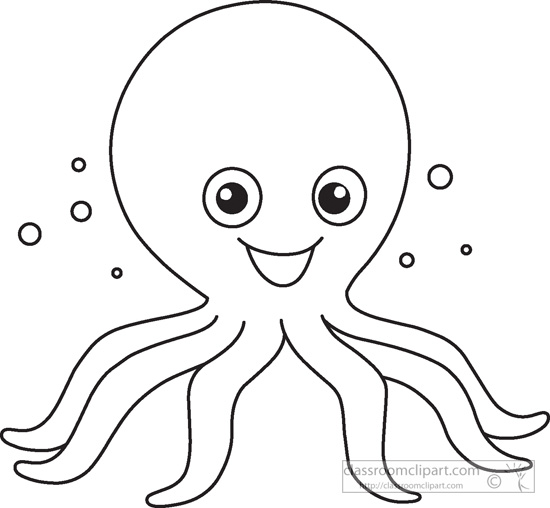 Free Printable Octopus Coloring Page for Kids | Classroom Clipart