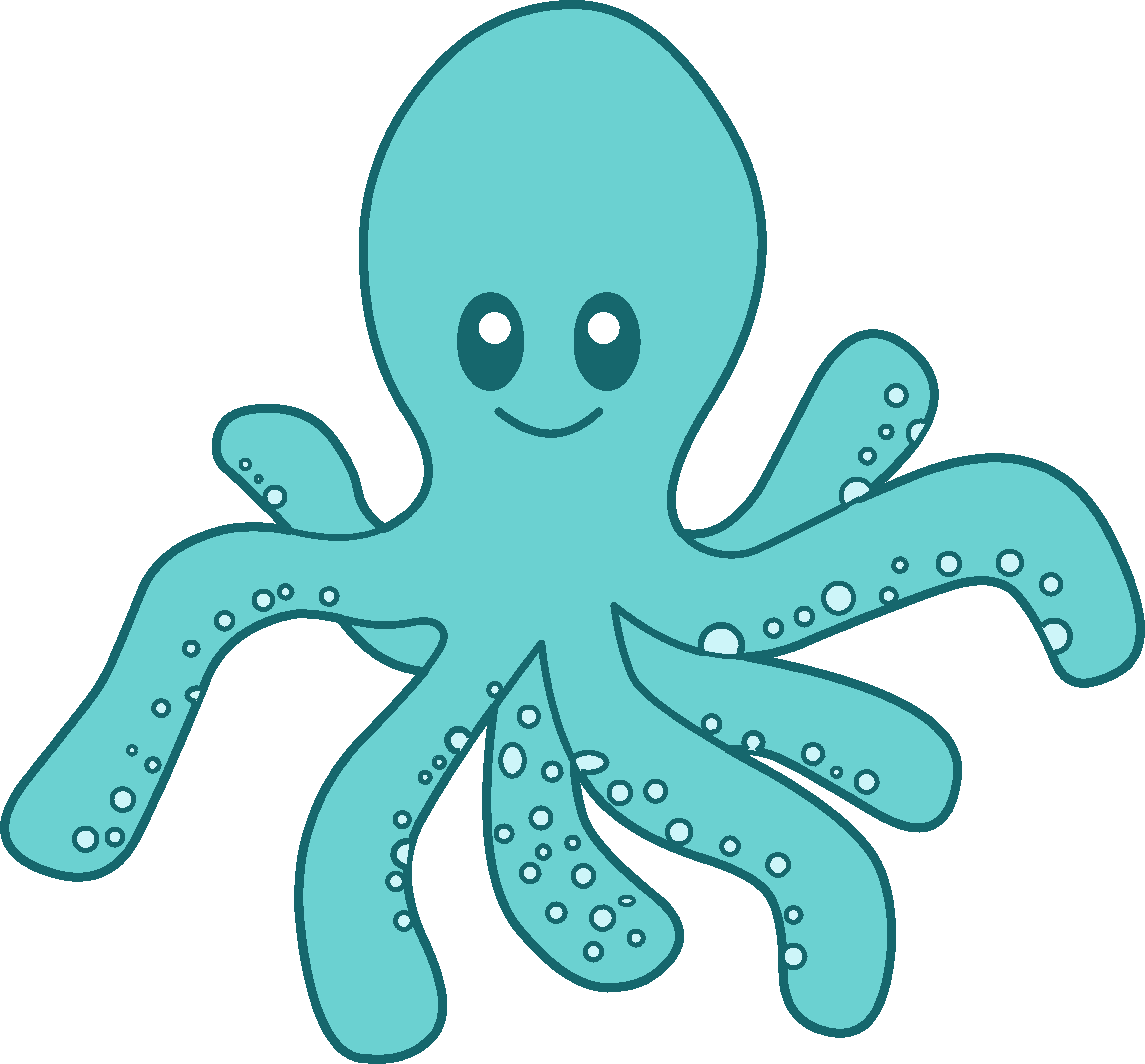 Friendly Cartoon Octopus Illustration for Kids’ Content & Educational Sites