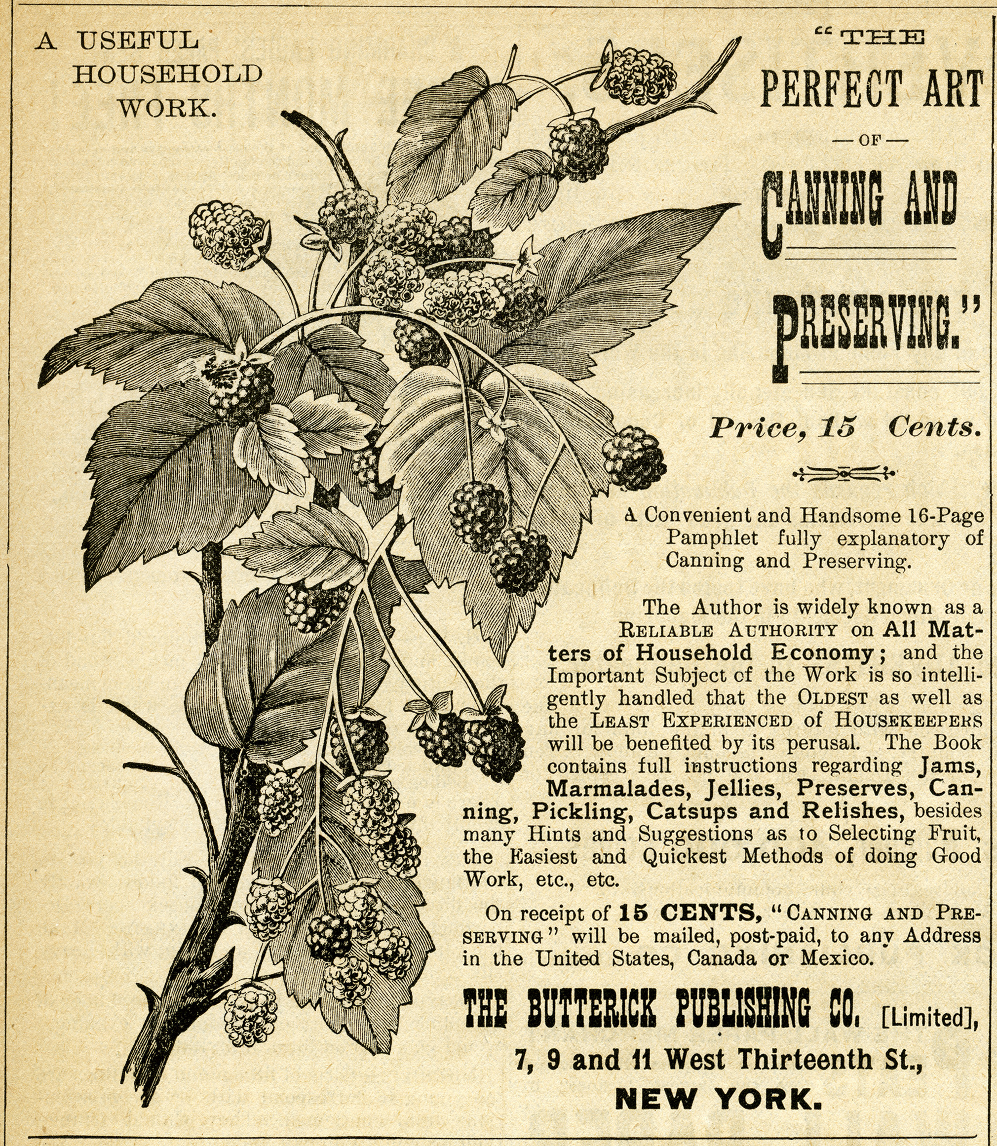 The Perfect Art of Canning and Preserving - 1880s Household Guide Pamphlet