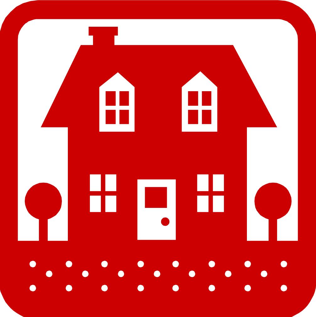 Home Icon - Simple Red House Graphic for Real Estate & Web Design