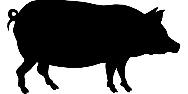 Pig Silhouette Image - Free Download for Farm, Education & Design Use