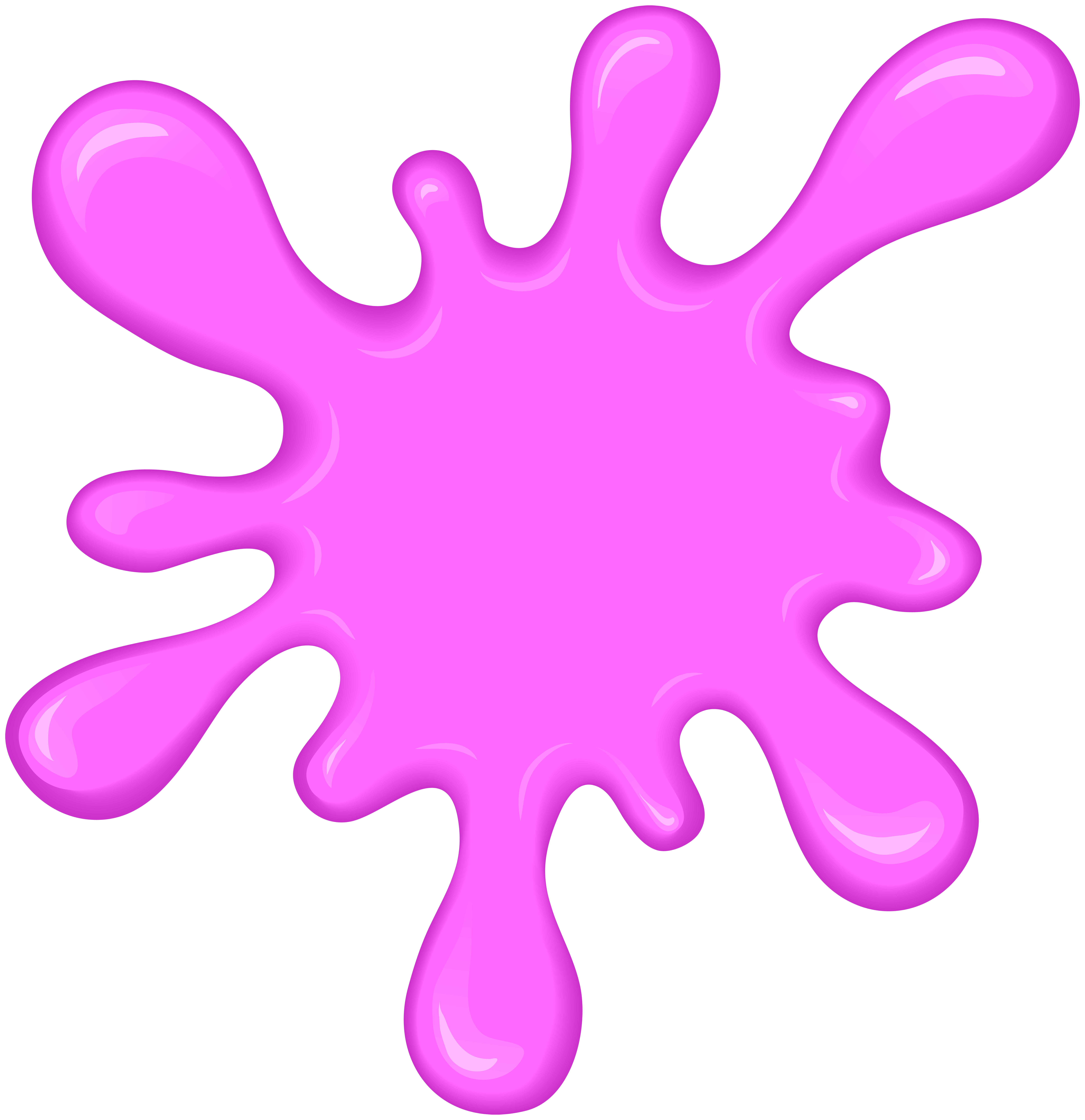 Abstract pink and magenta fluid shapes with soft gradients and glowing highlights on a white background.