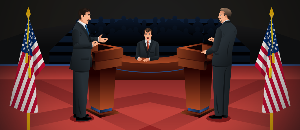 Presidential Debate Illustration - Campaign Event Visual
