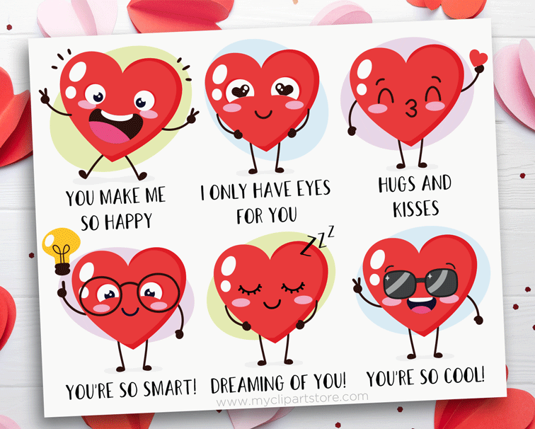 Happy Hearts Clip Art by 2 SMART Chicks