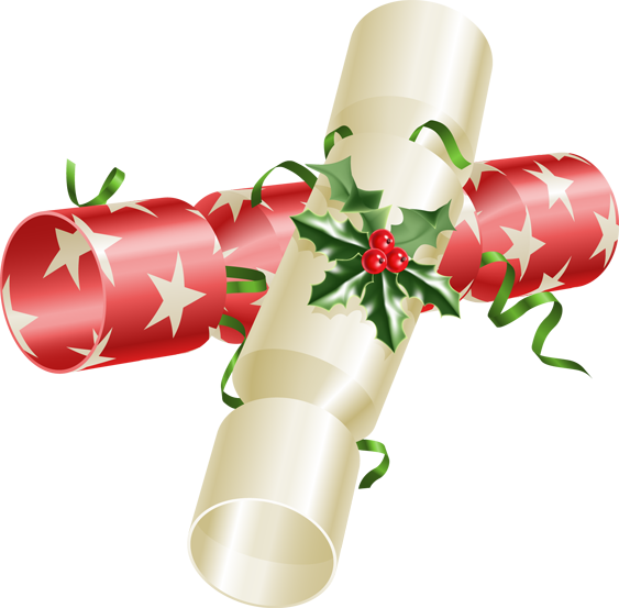 Christmas Crackers with Holly & Ribbons - Festive Holiday Decor