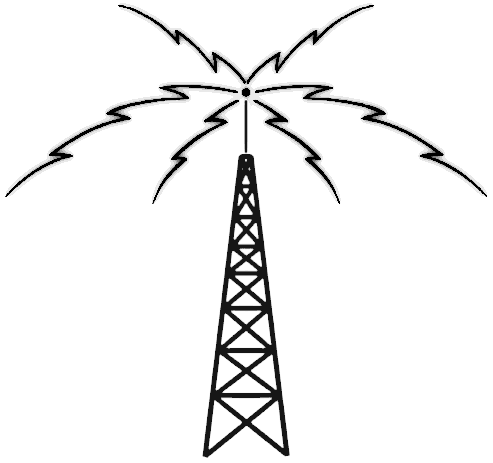 Radio Tower Signal Transmission Diagram - Technical Illustration