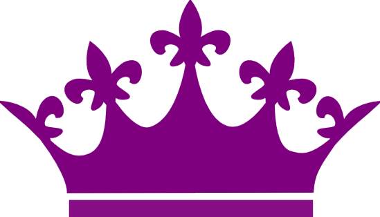 Purple royal crown with fleur-de-lis motifs on a white background.