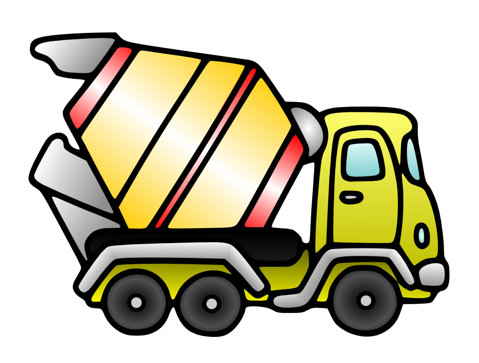 Cement Mixer Truck Illustration - Construction Equipment Clipart