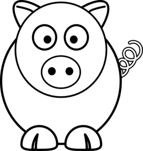 pig black and white