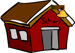 Red Schoolhouse Illustration - Classic Educational Building Clipart