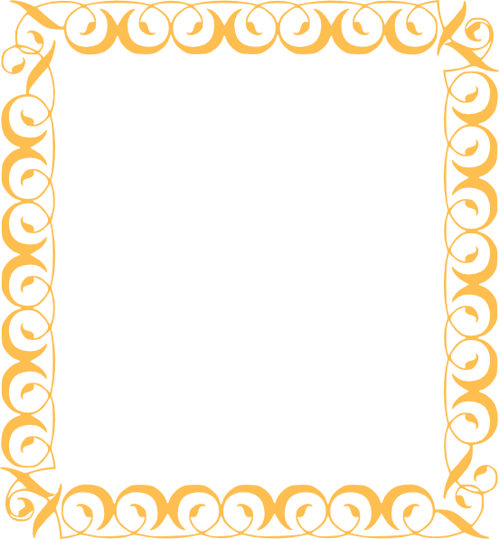 Golden ornate scrollwork border frame with elegant swirls and flourishes on white background.