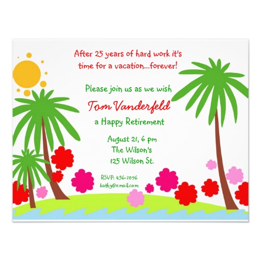 Tom Vanderfeld’s Retirement Party Invitation - Tropical Theme