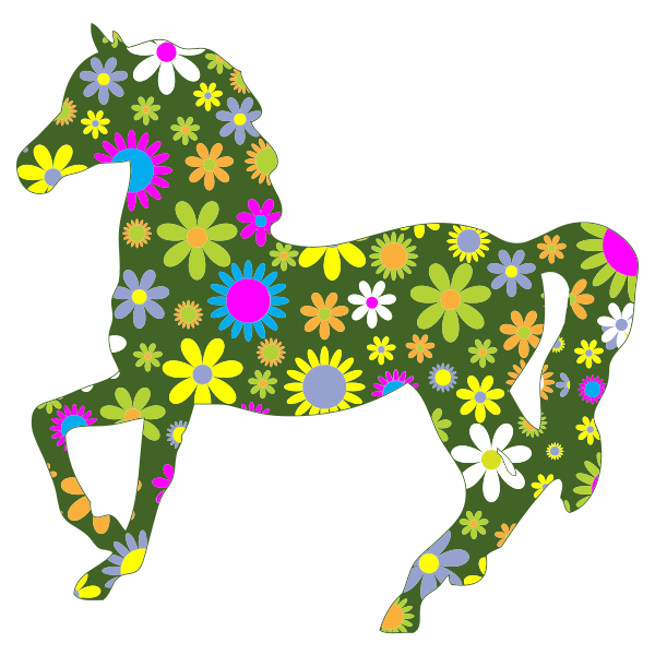 Floral Horse Silhouette Art - Vibrant Decor & Design Inspiration