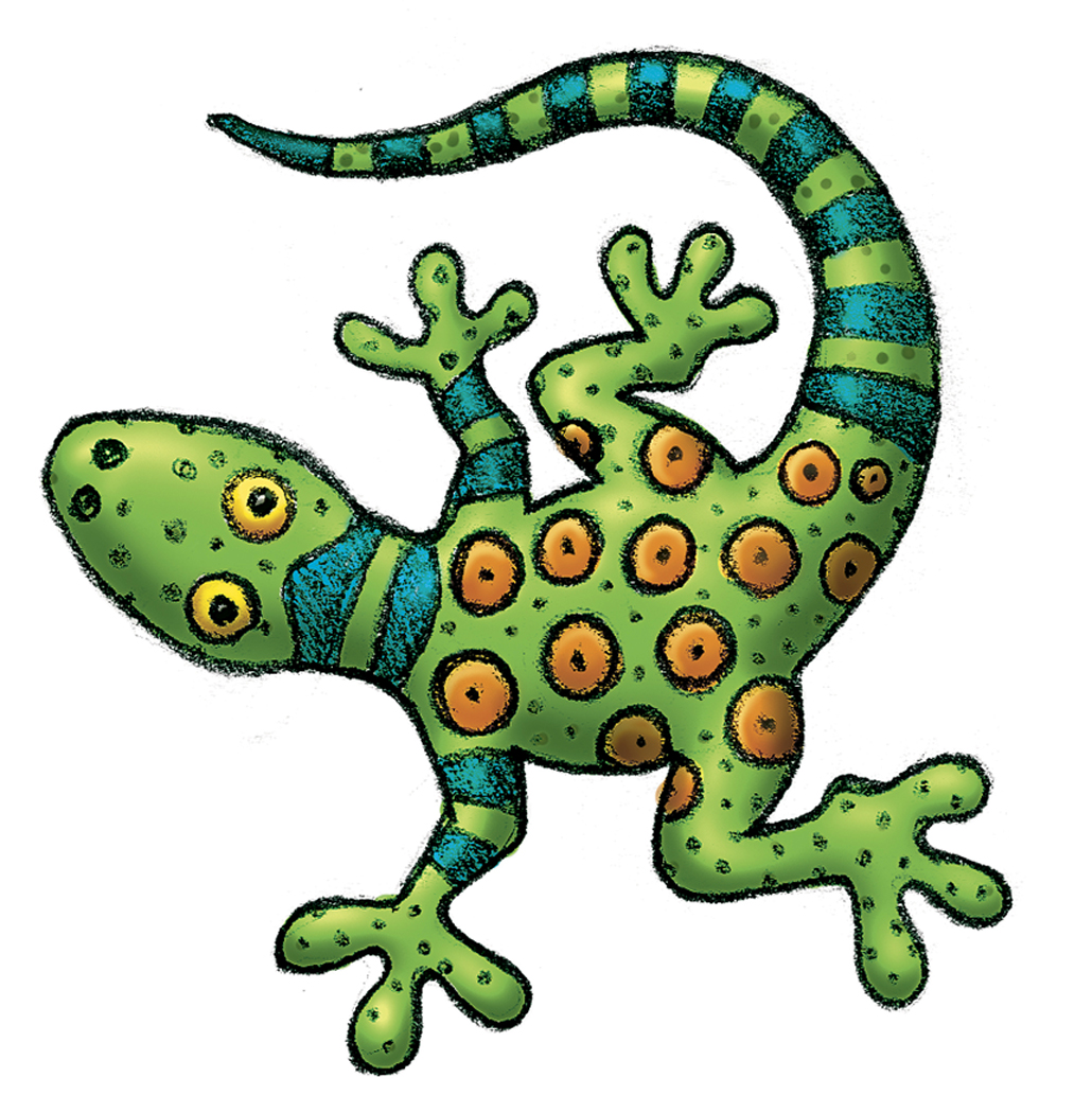 Colorful Gecko Illustration - Free Clipart for Educational & Creative Projects