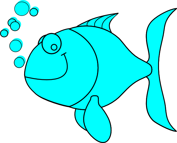 Cute blue fish.Cartoon vector.