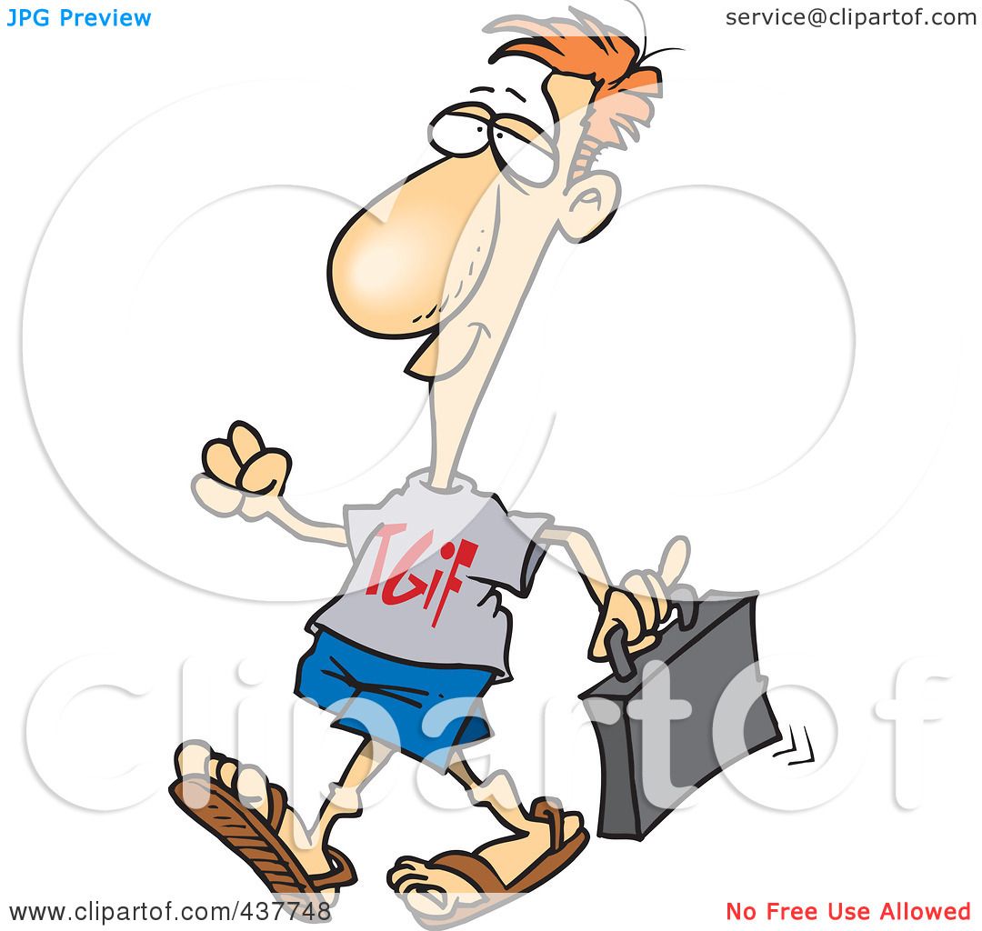 TGIF Cartoon Man - Celebrating the End of the Workweek