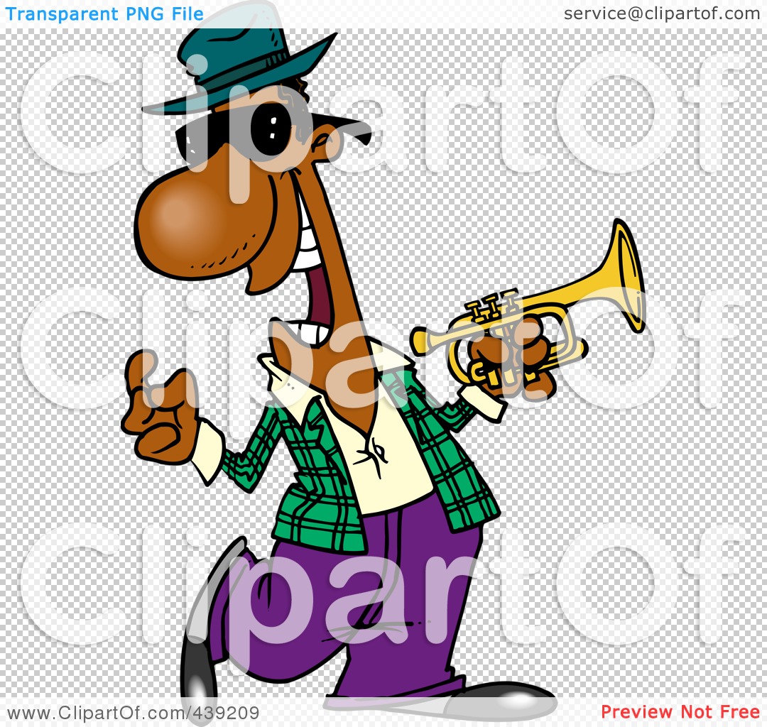 Jazz Musician Clipart - Fun Cartoon Trumpet Player for Web & Print