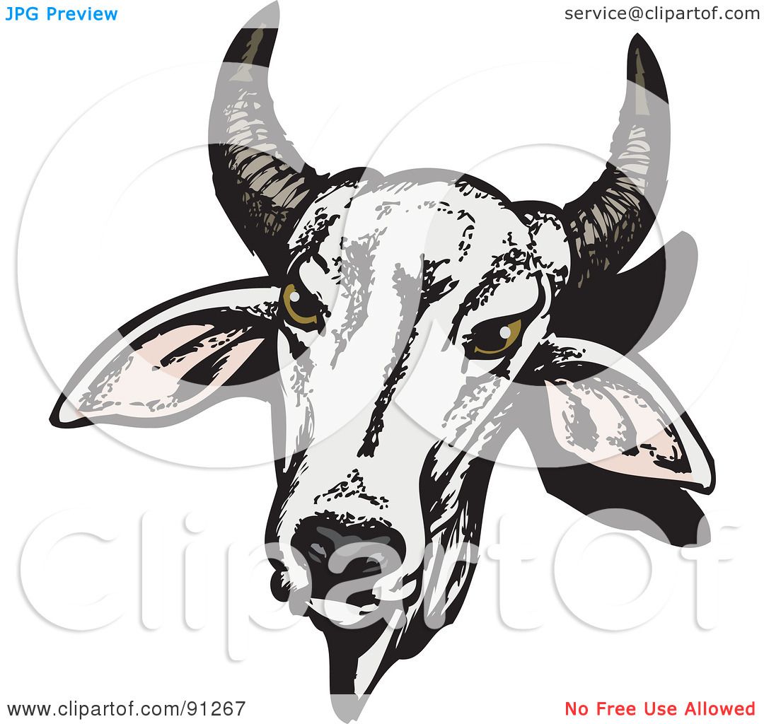 Stylized black-and-white illustration of a goat head with curved horns, expressive yellow eyes, and textured shading.