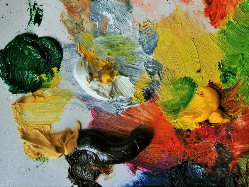 Artist’s Oil Paint Palette - Rich Color Mixing & Textural Detail