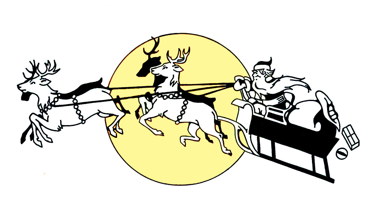 Classic Santa Sleigh Illustration - Holiday Clip Art & Printables