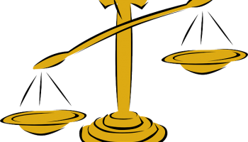 Golden scales of justice icon, symbolizing fairness and legal balance.
