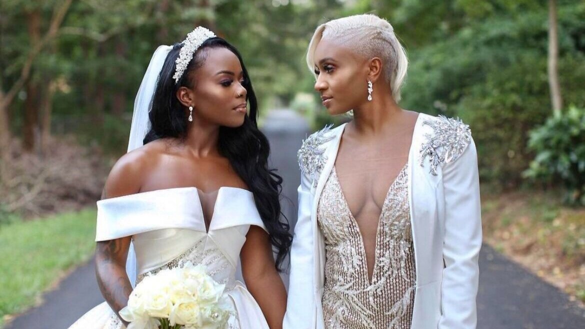 Modern LGBTQ+ Wedding Inspiration | Elegant Bridal Portraits
