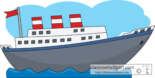 Clipart of a Classic Cruise Ship for Educational and Classroom Use