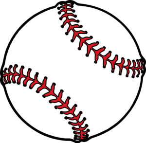 A classic white baseball with red stitching against a black background.