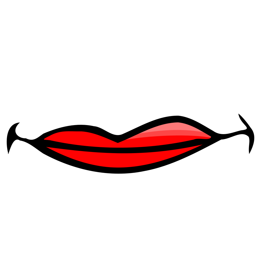 Glossy Red Lips Icon - Beauty & Cosmetics Visual Asset
